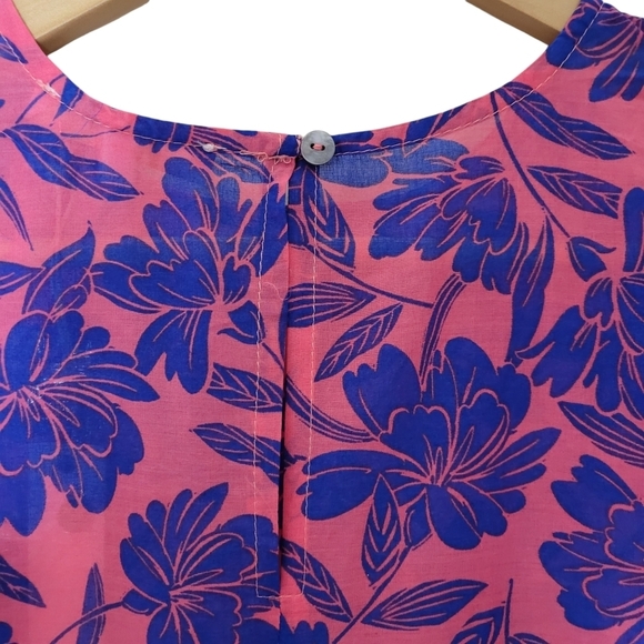 Flutter Sleeve Tiered Cotton Mini Dress Floral Print - Picture 9 of 13